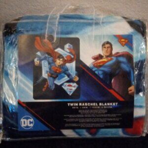 Superman   Twin size Raschel Blanket